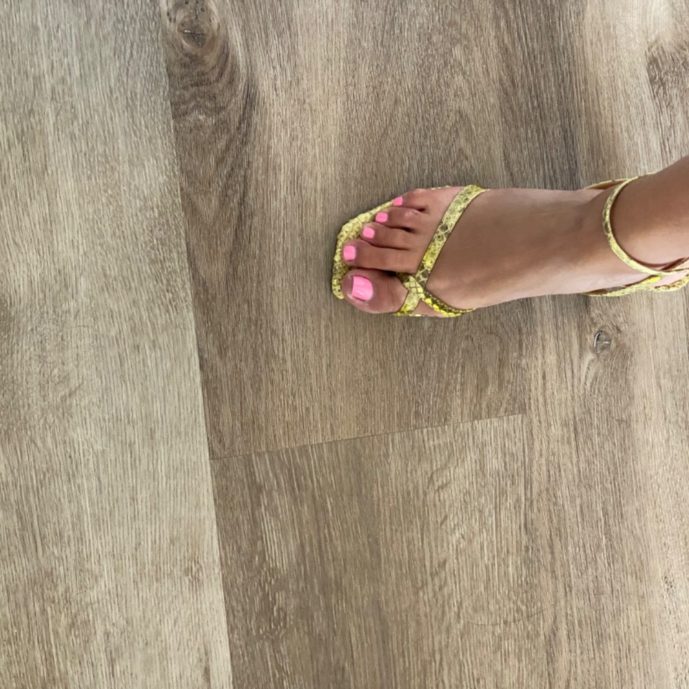Alexandre Birman Yellow Python Sandals Size 38 - image 6